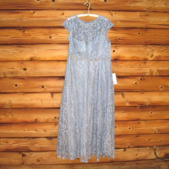 MAC DUGGAL  79430 Womens Blue Embroidered Cap Sleeve A Line Gown - Picture 5 of 14